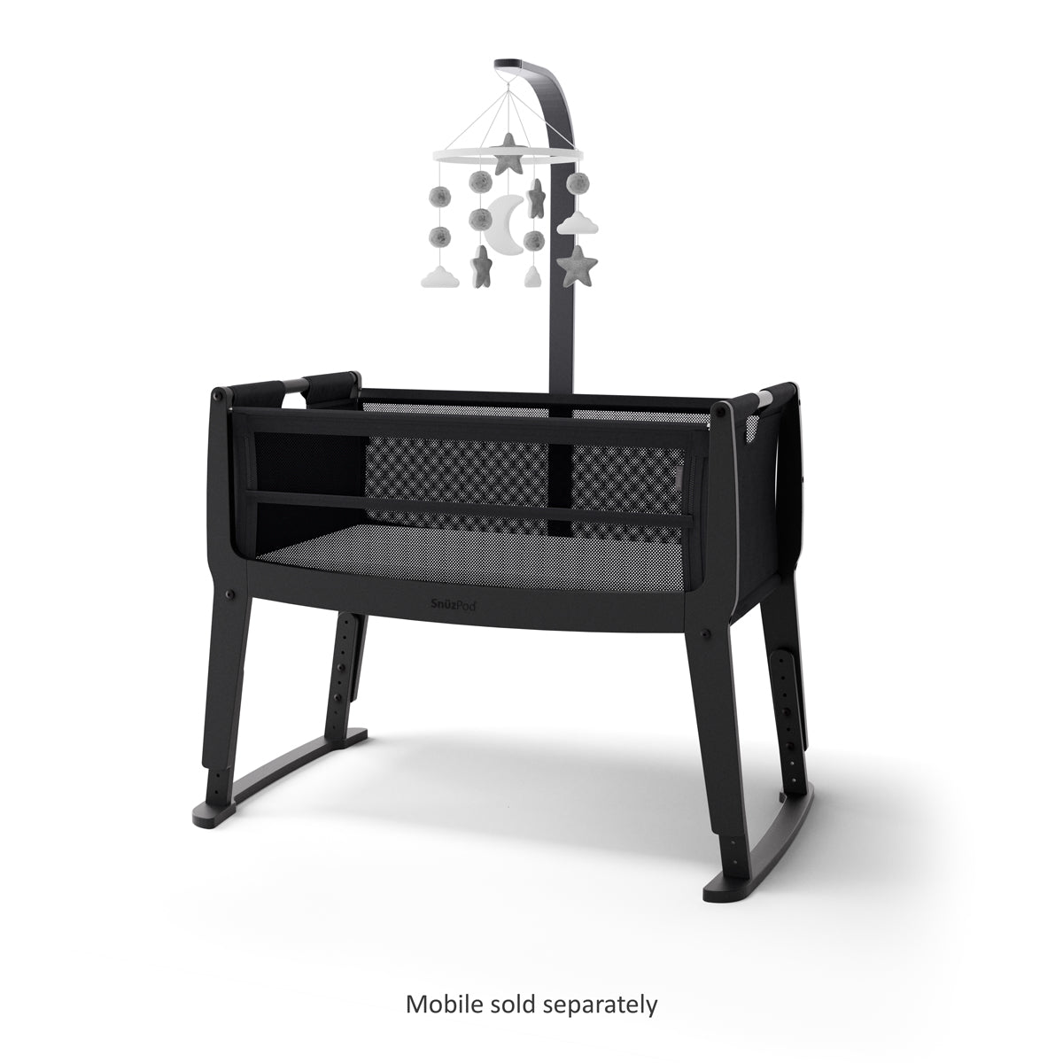 SnuzPod Studio Bedside Crib with mattress - Brooklyn Graphite