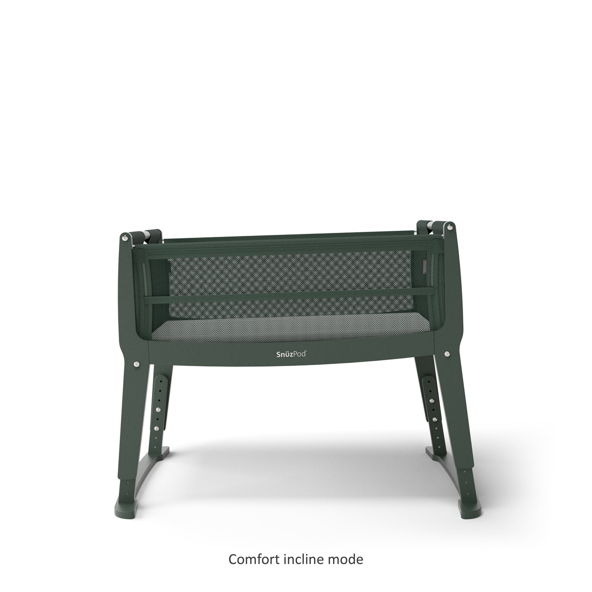 SnuzPod Studio Bedside Crib with mattress - Berlin Green